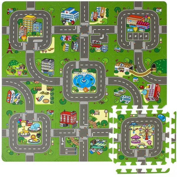 sorbus Floor Traffic Play Mat Interlocking Set (9 Pc)