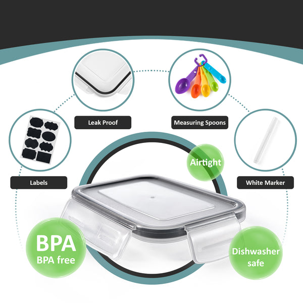 Sorbus Food Dispenser Plastic Storage Airtight Containers (24 Pack)