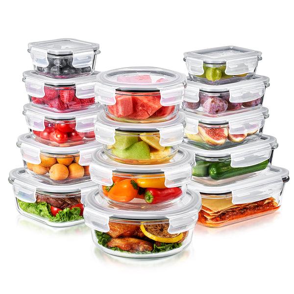 sorbus Glass Food Storage Airtight Containers with Lids (28 Pcs)