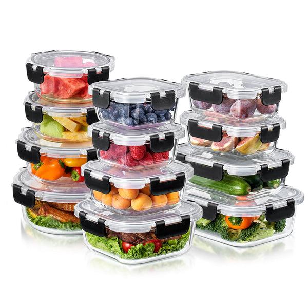 sorbus Glass Food Storage Airtight Containers with Lids (24 Pcs)