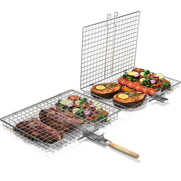 sorbus Large Stainless Steel Barbecue Grilling Basket