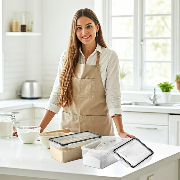 Sorbus Long Rectangular Airtight Food Storage Containers With Lids (3 Pack)