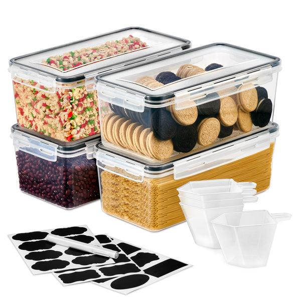 Sorbus Long Rectangular Airtight Food Storage Containers With Lids (4 Pack)