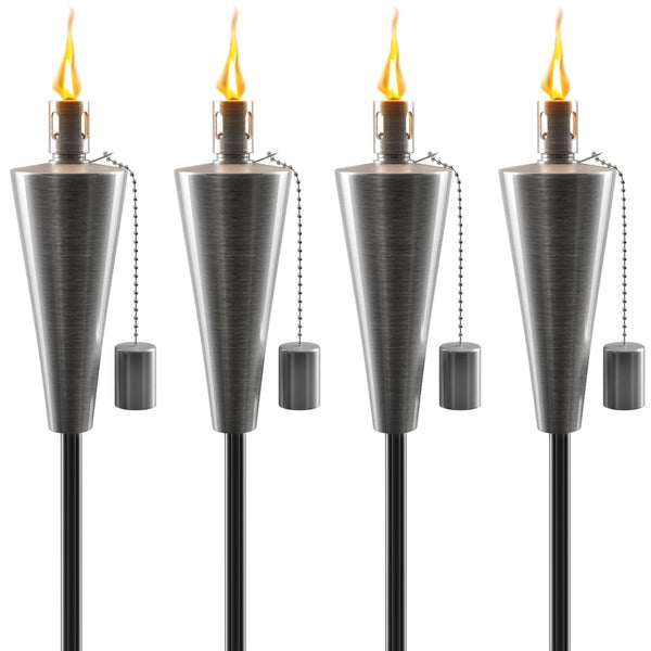 sorbus Matney Outdoor Torch Lights - Set of 4 (Cylinder)