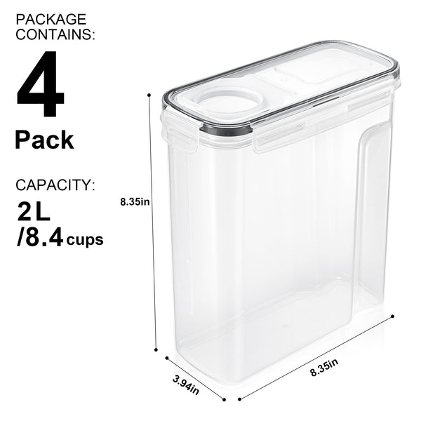 Sorbus Narrow Airtight Food Storage Dispensers (4 Pack)