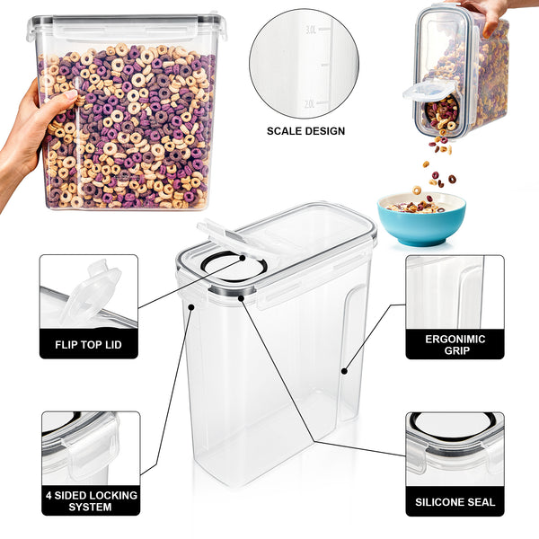 Sorbus Narrow Airtight Food Storage Dispensers (6 Pack)