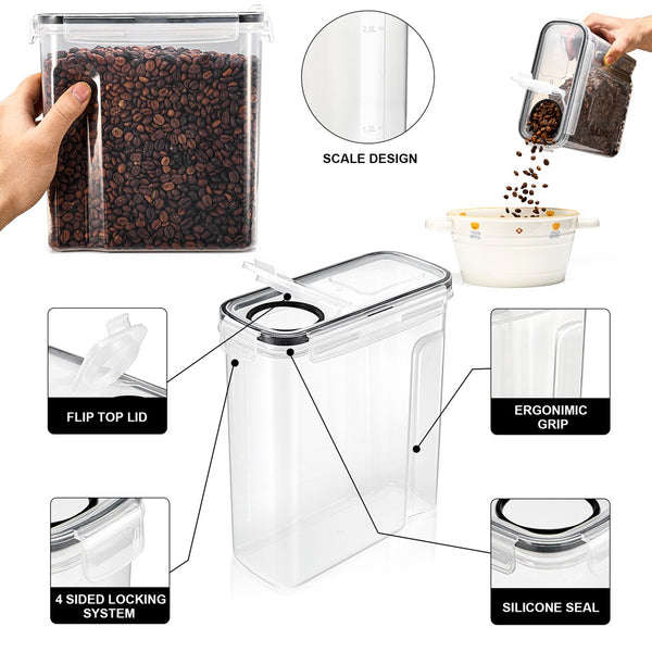 Sorbus Narrow Coffee Bean Storage Containers Airtight With Lids (Set Of 2)