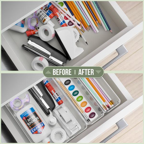 Sorbus Plastic Clear Container Bins With Handles (10 Pack)