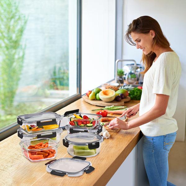 Sorbus Rectangular Glass Meal Prep Containers Airtight Lids (Set Of 10)