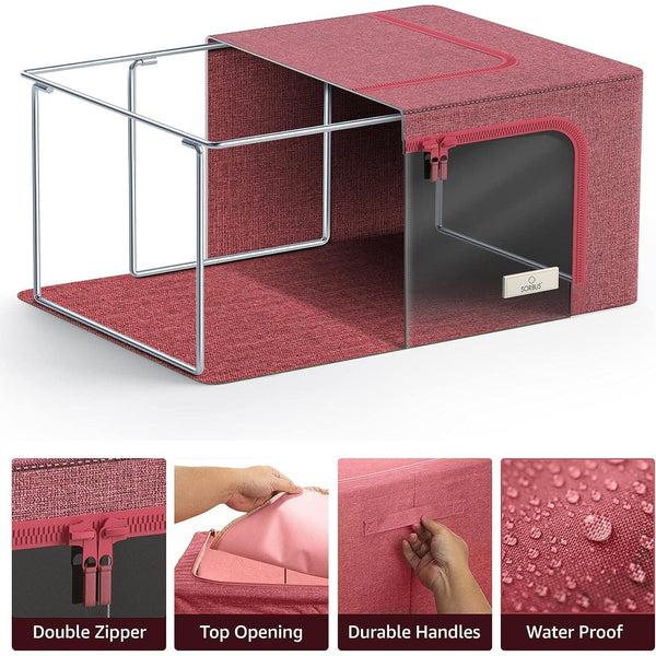 Sorbus Small Storage Bin With Metal Frames (Single Pack)