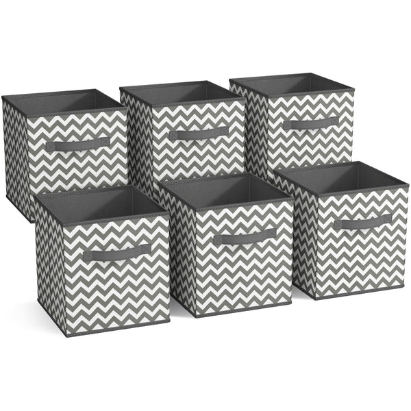 Sorbus 11" Cube Storage Bins (6 Pack Print)