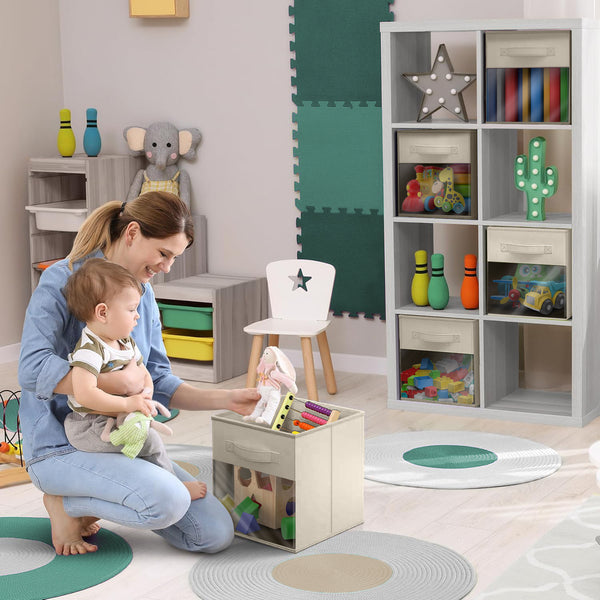 Sorbus 11" Storage Bin With Clear Window – 6 Pack