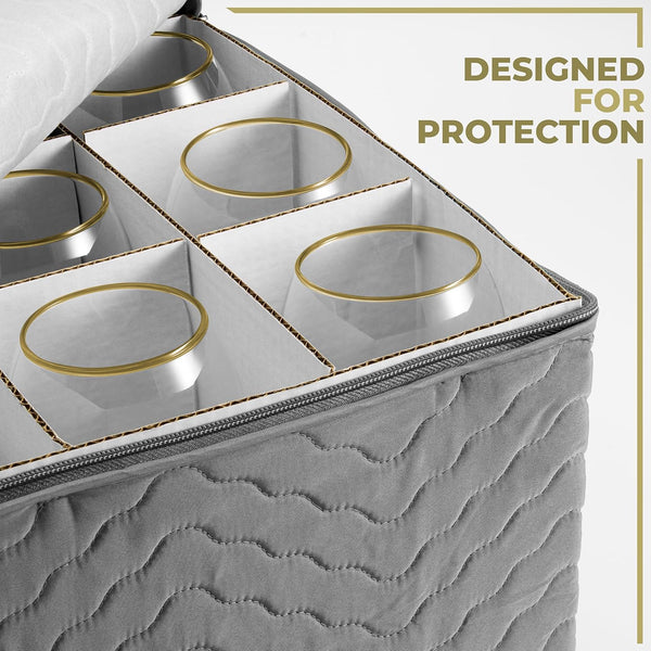 Sorbus 12 Glass Stemware Storage Quilted Case