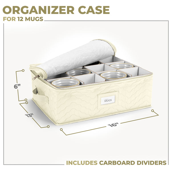 Sorbus 12 Mug Coffee Mug/Glass Quilted Box