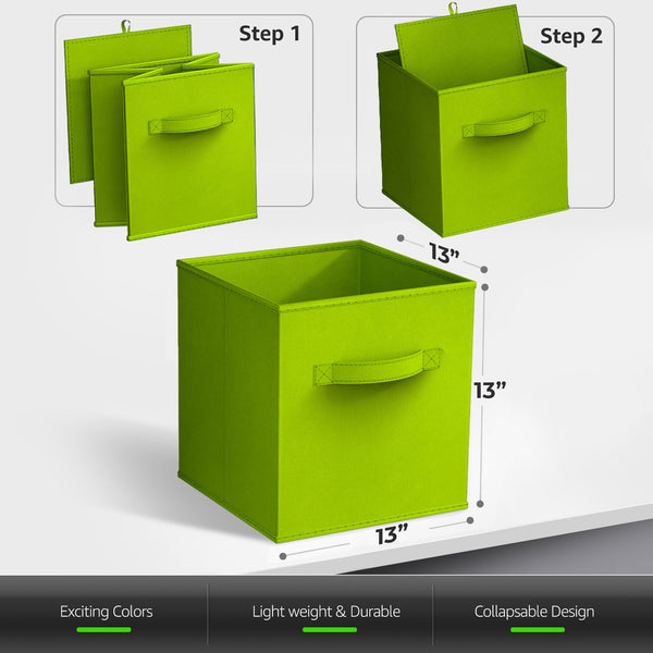 Sorbus 13" Cube Storage Bins (8 Pack Solid Colors)