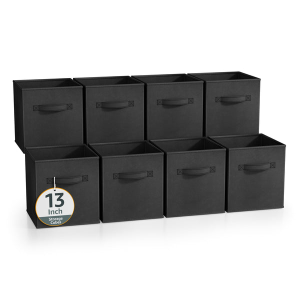 Sorbus 13" Large Cube Storage Bin ( 8 Pack Neutral)