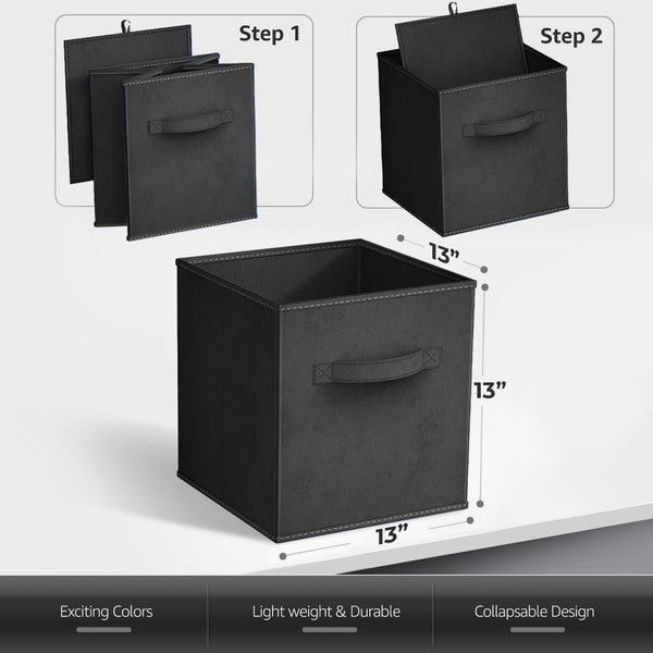 Sorbus 13" Large Cube Storage Bin ( 8 Pack Neutral)