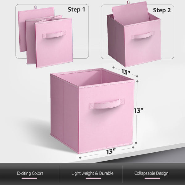 sorbus 13" Large Cube Storage Bin (8-Pack Pastels)