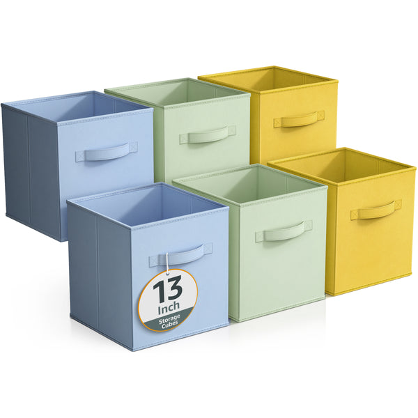 sorbus 13" Large Cube Storage Bins (6 Pack Multi)