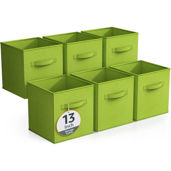 sorbus 13" Large Cube Storage Bins (6 Pack Solid)