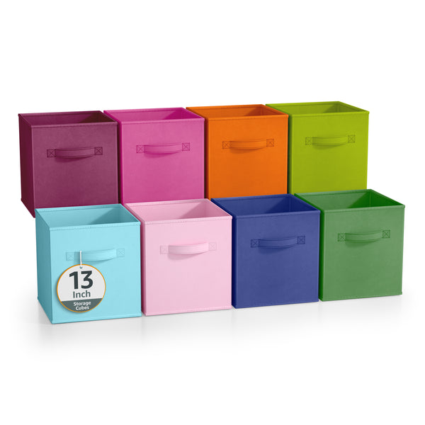 sorbus 13" Large Cube Storage Bins (8 Pack Multi)
