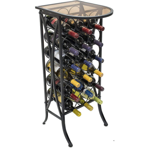 Sorbus 18 Bottle Wine Stand (Glass Top)