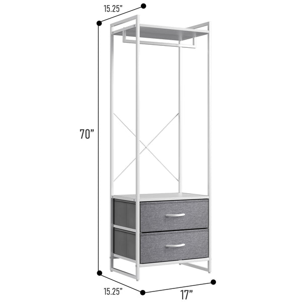 Sorbus 2 Drawer Tall Clothing Rack Storage