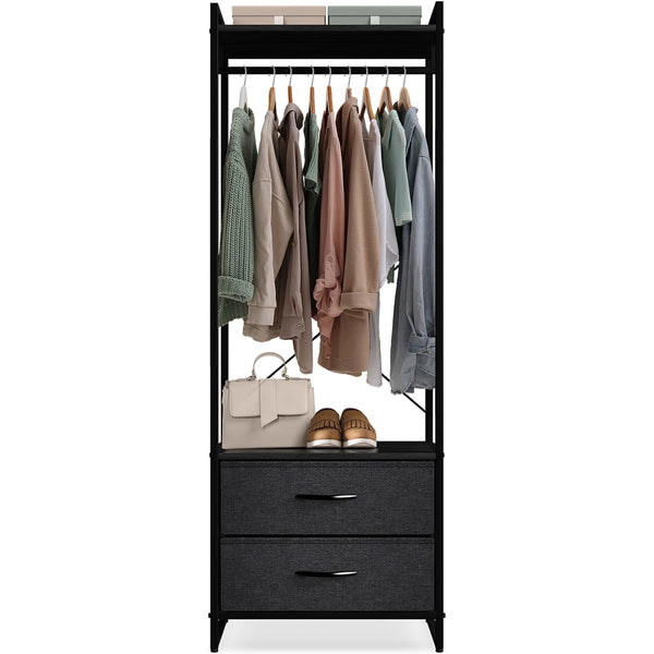sorbus 2 Drawer Tall Clothing Rack Storage