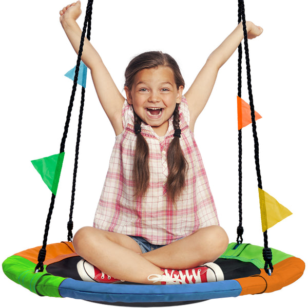 Sorbus 24" Saucer Tree Swing With Flags