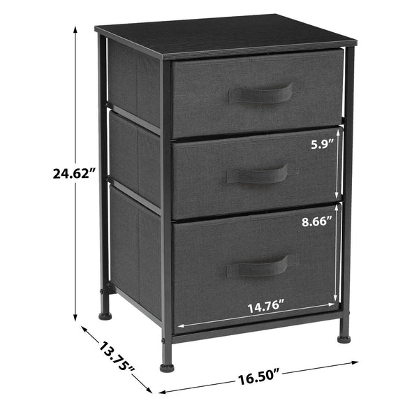 Sorbus 3 Drawer Display Nightstand
