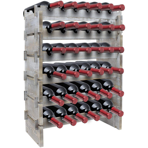 Sorbus 36 Bottle Rustic Wine Rack (6 Tiers)