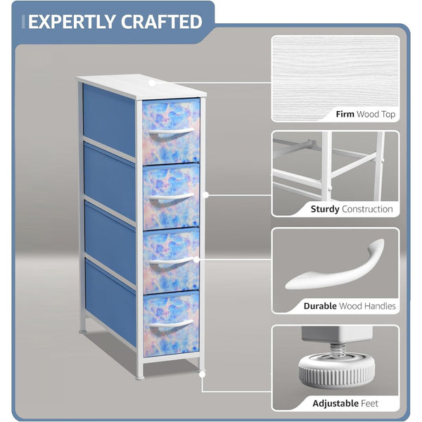 Sorbus 4 Drawer Narrow Storage Tower