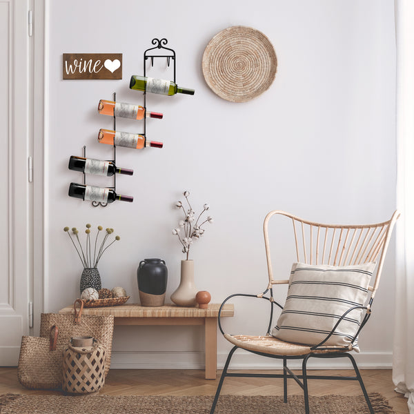 Sorbus 6 Bottle Wall Mounted Wine Rack