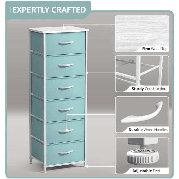 Sorbus 6 Drawer Tall Dresser