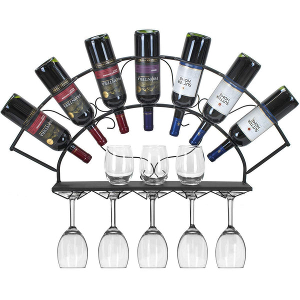 Sorbus 7 Bottle 5 Glass Wine Rack