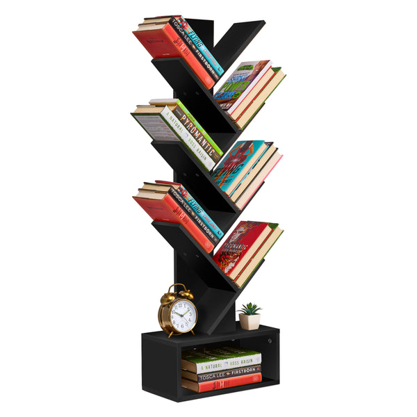 Sorbus 7 Tier Tree Bookshelf With Storage