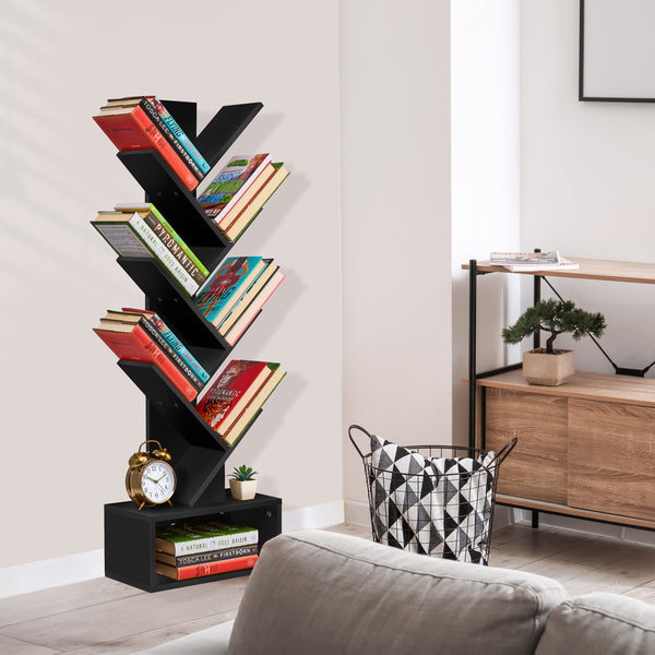 Sorbus 7 Tier Tree Bookshelf With Storage