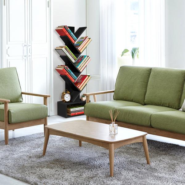 Sorbus 7 Tier Tree Bookshelf With Storage