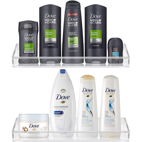 Sorbus Acrylic Floating Storage Shelves (2 Pc)