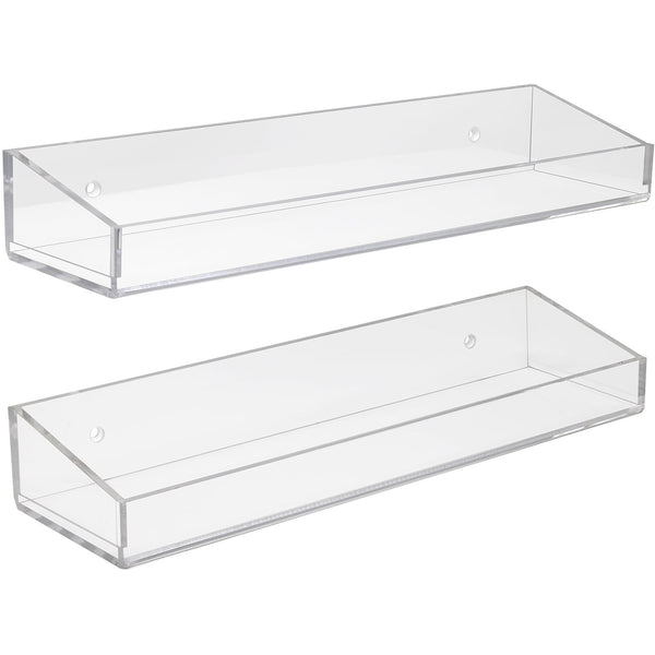 sorbus Acrylic Floating Storage Shelves (2 Pc)