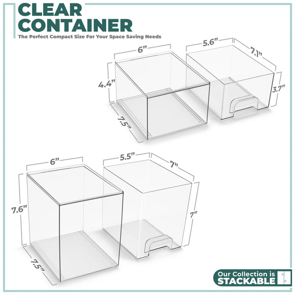Sorbus Acrylic Organizer Storage Drawers (2 Drawer)