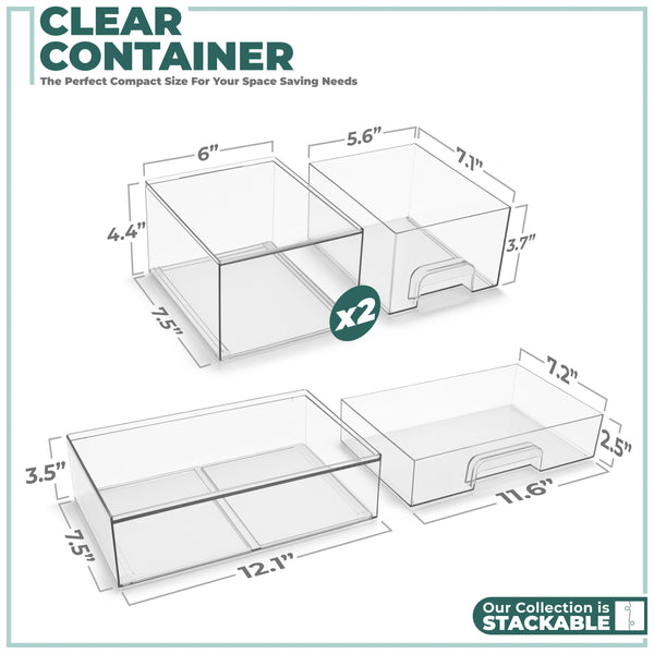 Sorbus Acrylic Organizer Storage Drawers (3 Drawer)