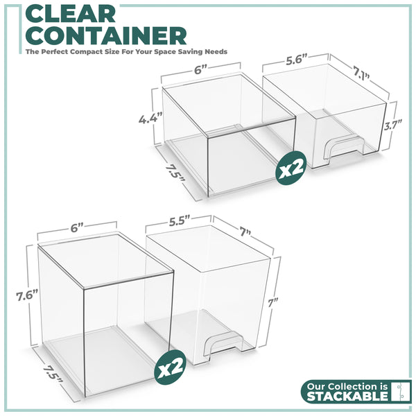 Sorbus Acrylic Organizer Storage Drawers (4 Drawer)