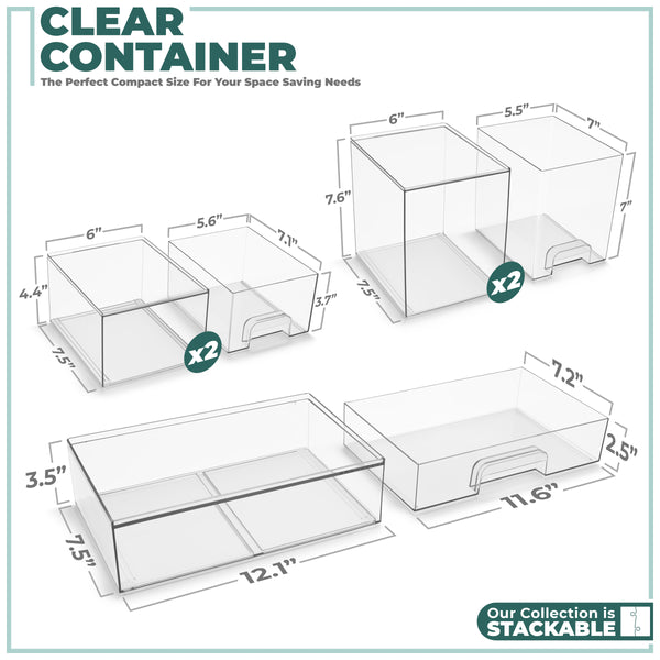 Sorbus Acrylic Organizer Storage Drawers (5 Drawer)