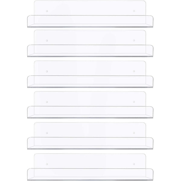 Sorbus Acrylic Wall Display Shelf (6 Pc)
