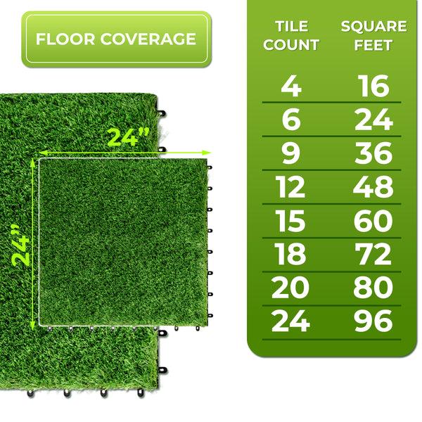 Sorbus Artificial Interlocking Fake Grass Tiles