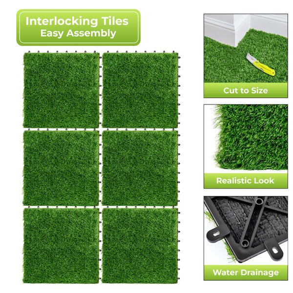 Sorbus Artificial Interlocking Fake Grass Tiles