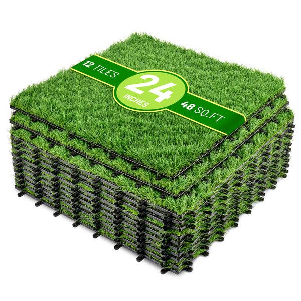 sorbus Artificial Interlocking Fake Grass Tiles