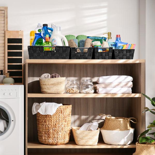 Sorbus Basket Bin Flat Set Double Woven (9 Pack)