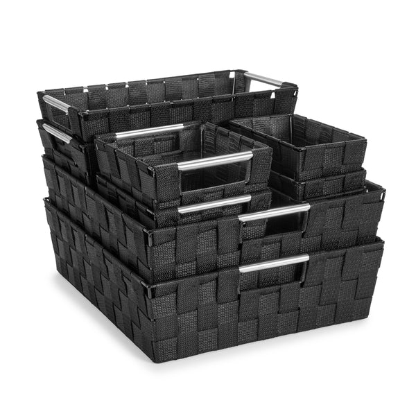 sorbus Basket Bin Flat Set Double Woven (9 Pack)